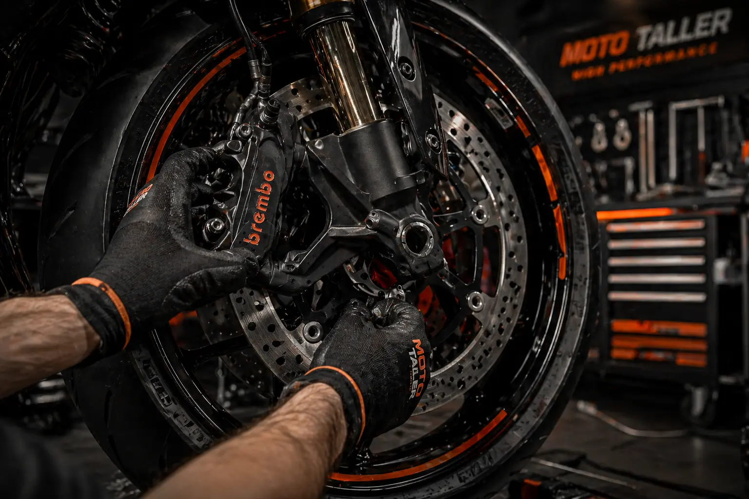 Servicio de frenos para motocicleta
